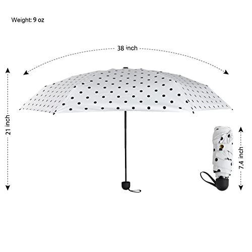 Agaric Mini Compact Sun&Rain Travel Umbrella - Small Lightweight Portable Umbrella, Windproof Folding Umbrellas For Men Women Kids (White) #TOP1