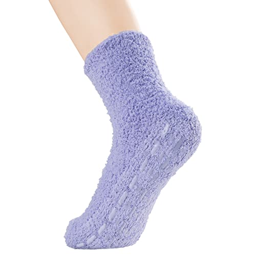Zando Women's Crazy Christmas Socks With Gripper Non Slip Grip Socks Warm Hospital Socks Soft Thick Socks Non Skid Hospiatal Fashion Soft Socks Fleece Cute Socks Spa Socks Colorful One Size #TOP2