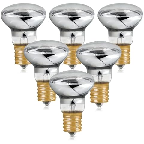 SerBion 6-Pack Replacement Bulbs for Lava and Glitter Lamps - 25W R39 E17 Reflector Bulbs, Dimmable, Soft Warm White Glow, Long Life, High Temp Resistance Cover