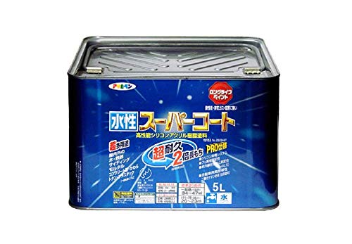 アサヒペン ペンキ 水性スーパーコート 水性多用途 ライトグレー 5L