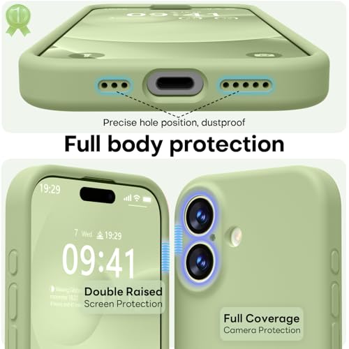Image of LOVE 3000 Designed for iPhone 17 Case, Premium Silicone [Compatible with Magsafe][Soft Anti-Scratch Microfiber Lining] Shockproof Protective Phone Case for Men Women 6.3 inch, Matcha