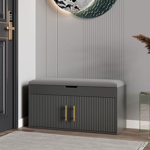 Rangement de chaussures discret avec banc pour couloir étroit