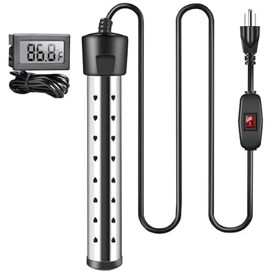 ALFYRCFT Immersion Water Heater,1500W Pool Heater with Switch Control,Bathtub Heater with Intelligent Temperature Control Us Plug