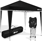 tillvex Pavillon 3x3m wasserdicht | Pop-Up Faltpavillon höhenverstellbar | Gartenzelt UV Schutz 50+ | Partyzelt mit Tasche für Garten (Schwarz)