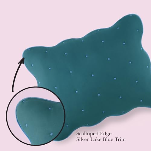 kate spade new york Scalloped Edge 3-Piece Full/Queen Quilt Bedding Set, 100% Cotton Voile Reversible Cover, All Season Bedding, Machine Washable, Blue Spruce by kate spade new york - Used condition - Image 2