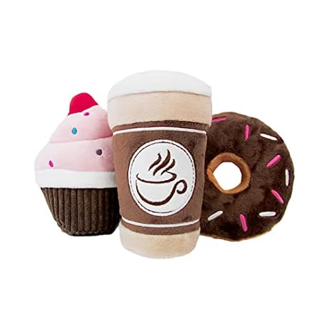 TONBO Sweet Treats Combo - Crinkle Plush Cute Dog Toys, Cupcake, Coffee, Donut (Sweet Treats Combo) Cover