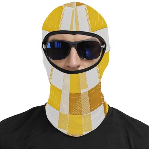 Balaclava para Hombres Mujeres Blanco y Amarillo Impreso, Máscara Facial Térmica para Invierno, Protección contra Frío y Viento, Ideal para Esquí, Motocicleta y Actividades al Aire Libre miniatura 3