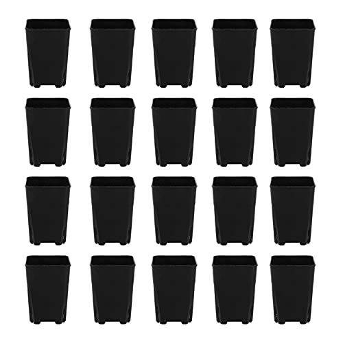 IWOWHERO 20Pcs Square Plastic Nursery Pots Lightweight Drainage Flower Containers for Succulent Plants Outdoor Gardening and Projects Breathable Design