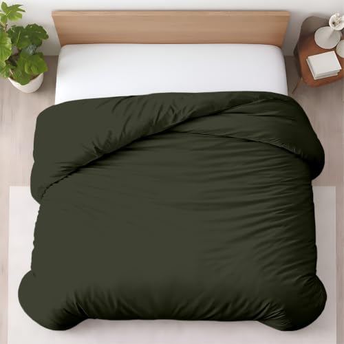 Kotton Culture 1 Pc California King Duvet Cover Only-100% Egyptian Cotton 600 Thread Count Ultra Soft Premium Durable Comforter Cover Zipper Closure & Corner Ties- (Olive Green, 104" X 98")