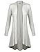 BIADANI Women Long Sleeve Classic Lightweight Open Front Jersey Cardigan, Colmf009_ivory, XX-Large