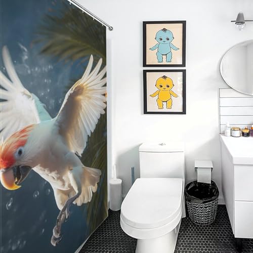 Rideau de douche perroquet imperméable 152x183cm rideau baignoire - 3