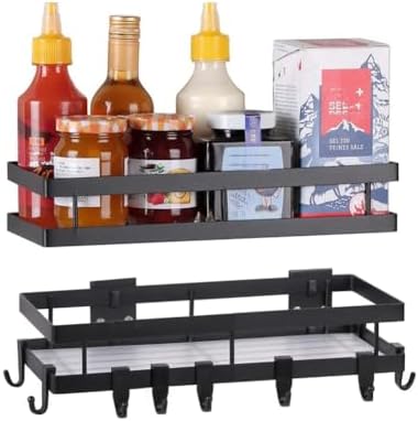 YunNasi 2 Pcs Spice Racks for Kitchen Wall Hanging Kitchen Spice ...