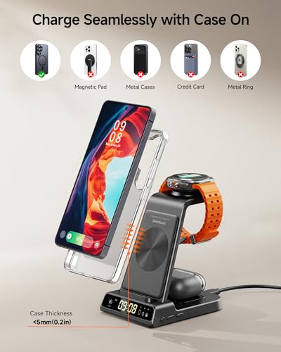Image of 3 in 1 Wireless Charger for Samsung Galaxy S26 Ultra, Galaxy Watch 8, Buds