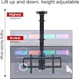 Electric Ceiling TV Mount - Floor TV Stand with Automatic Lift, Remote Control & Switch, Fits 26-43 Inch TVs, Two Installation s, Adjustable Height - Image 3