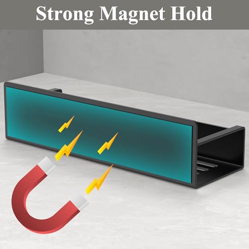 Image of HuggieGems Magnetic Water Bottle Holder for Refrigerator, Cup Holder Organizer for Stanley and Tumbler for Kitchen, 6 Pack, Black