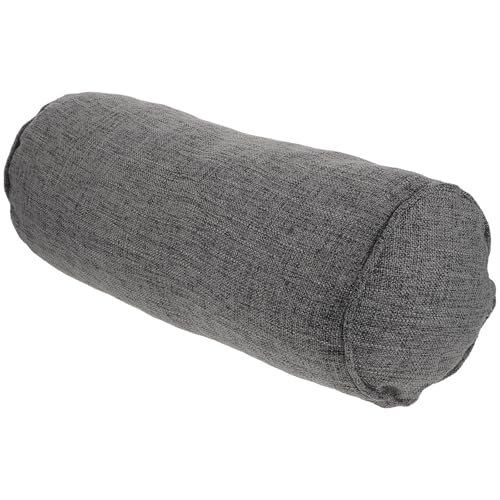 VANZACK Almohada Cervical Cilíndrica Enrollable para Cuello y Zona Lumbar Cojín Ergonómico de Espuma Densa Color Gris Oscuro Tamaño 15X15X40 CM Soporte para Oficina Coche y Descanso