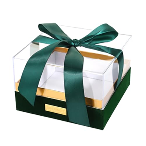 AIMALL Clear Acrylic Display Box with Bow Decorative Souvenir Storage Container for Packaging Sweets Jewellery Wedding Birthday Favour Boxes in 3 Sizes and 4 Colours