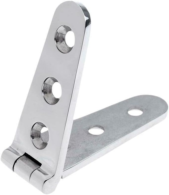 Pair of 6'' x 1" Cast Hatch Strap Deck Door Hinge 316 Stainless Steel Marine Strap Hinges Casting 6 Holes w/Fasteners for Boat Yacht RVs