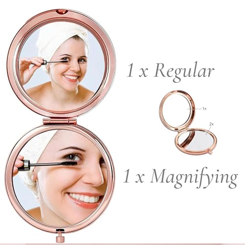 Espejo compacto redondo para maquillaje 2.6 in miniatura 4