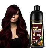 Dark Wine Red Hair Dye Shampoo 3 in 1 for Gray Coverage, Long-Lasting Hair Color Shampoo for Women & Men, Champu Para Canas Mujer Easy to Use At Home 500ML
