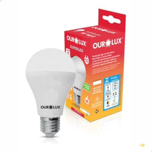 Kit 10 Lâmpadas Bulbo Led Bivolt 6500k E27 9w Branco Frio