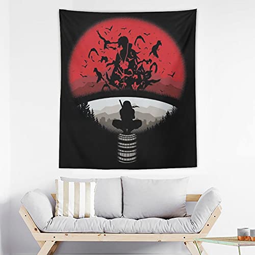 Naru-to Uchiha Wandtapijt Wanddecoratie, Hippie Wandtapijt Anime Wandtapijten Muur Art Esthetische Woondecoratie voor… - Afbeelding 4
