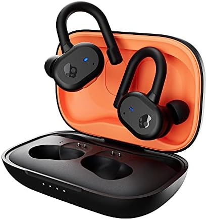 Skullcandy Push Active True Wireless In-Ear Bluetooth Earbud, Use with iPhone and Android with Charging Case and Mic, Great for Gym, Sports, and Gaming, IP55 Water and Dust Resistant - Orange/Black