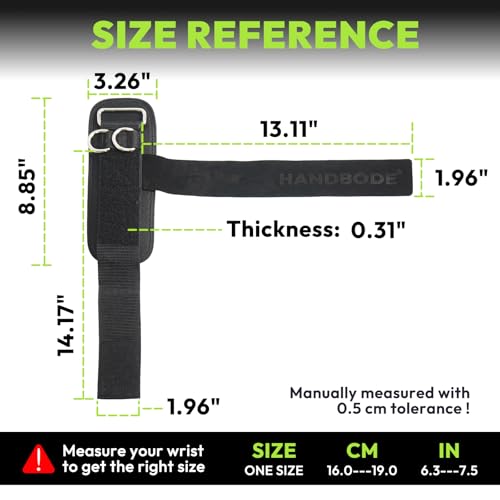 Image of HANDBODE Lifting Straps, Double D-Ring Weightlifting Wrist Straps | Steel Hardware, Two Piece Set, Padded Cuffs, Reinforced Stitching, Adjustable Fit, Deadlifts, Pull Ups, Rows, Cable Curls