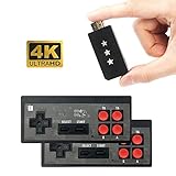 Riosupply 4K Mini videoconsola de videojuegos, controlador de mano USB, reproductor de juego retro con mando inalámbrico salida HDMI, 568 juegos clásicos integrados para jugadores duales.