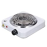 Arbeitsplatten-Einzelwendelbrenner, 1500 Watt, Effiziente Leistung, Elektrischer Einzelbrenner, Einstellbare Temperaturregelung, Einzelbrenner-Heizplatte für Kochen Im Freien,