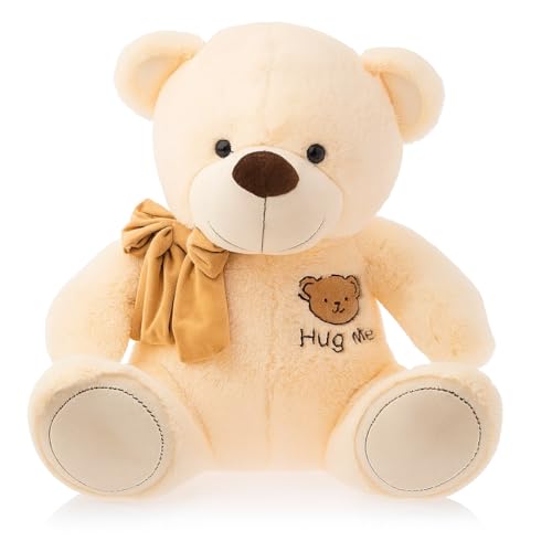 Image of ZEXSAZONE Toy Cute I Hug me Teddy Colored Huggable Bear | 32 cm | Plushie Soft Toys for Kids | Plush Soft Toys for Baby Boys and Girls Kids - Teddy | Best Valentine Gift (Butter)