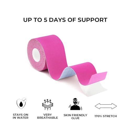 Gtagkommen Waterproof Breathable Kinesiology Tape,16Ft Uncut Strips (3 Rolls),Kinetic Tape thumb #1