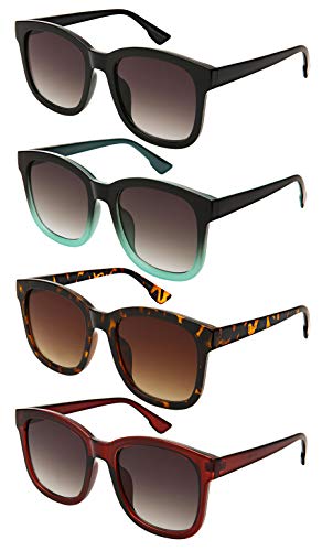 Edge I-Wear Vintage Round Square Sunglasses for Women Tinted Frame 34187-FLAP3