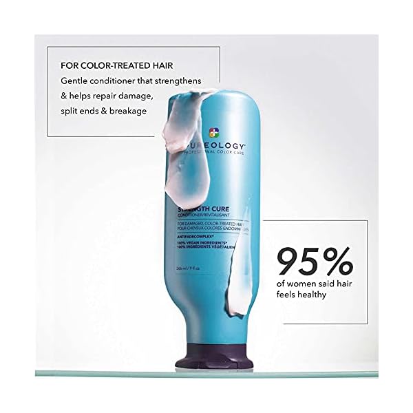 Pureology Strength Cure Strengthening Conditioner for Damaged & Color Treated Hair, 9 Fl Oz
