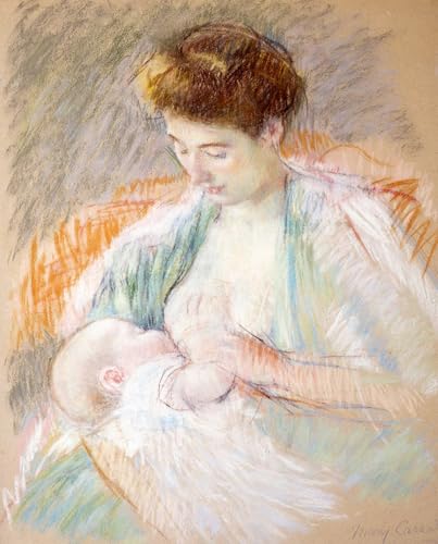 Peinture décorative sur toile Mary Cassatt Mère allaitant 60x90cm finition premium