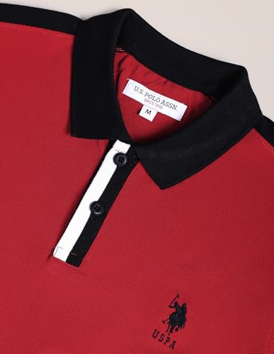 Image of U.S. POLO ASSN. Solid Slim Fit Polo T Shirts for Men - 100% Cotton, Half Sleeve Mens Tshirt