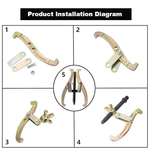 TIANAOKEJI 3 Jaw Gear Puller, Jaw Puller with Reversible Jaws for Removal by TIANAOKEJI - Image 4