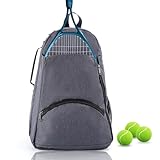 Adatto per 1-2 racchette: con uno scomparto dedicato per le racchette da tennis, questa borsa è in grado di proteggere e riporre da 1 a 2 racchette da tennis (larghe fino a 10 pollici) o altri accessori da tennis. La dimensione della borsa è 12 (L) x 6,5 (P) x 18 (A) pollici.