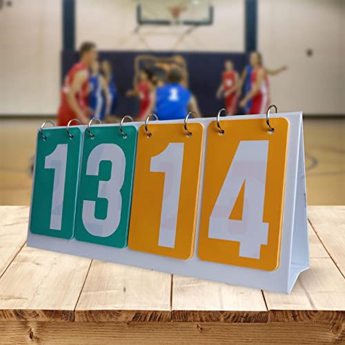 SM SunniMix Marcador De Pontuação Flip De 4 Dígitos Competição Portátil Mesa Placar Para Basquete Bo