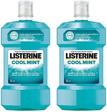 listerine cool mint ağız bakım suyu 1000 ml 2li paket