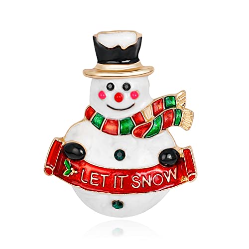 Broche bonhomme de neige en émail pour costume et veste de Noël
