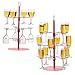 QCBF Cocktail Tree Stand, Wine Glass Display For Drinks, 3 Tier - 12 Holders Champagne Tower Stand For Champagne, Cocktails, Martini, Margarita Cups at Weddings, Bridal Shower (Pink)