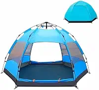 Barraca de Camping Automática 5-8 Pessoas, Impermeável, Ventilada, Azul