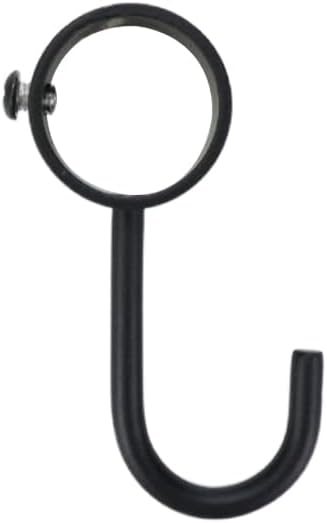 Stainless Steel Wardrobe Hooks - 10pcs, Black, Round, Rod Mount, 1" Dia, 35 lbs Max Weight, Minimalist Style
