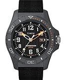 Timex メンズ Expedition North Freedive Ocean 46mm 腕時計, ブラック/ブラック