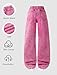 Fulihug Girls Jeans Size 10-12 Y2K Fashion Wide Leg Baggy Pink Denim Pants Tween Trousers Streetwear