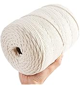 Twisted Cotton Rope Macramé Crafting Cord Natural White Cotton