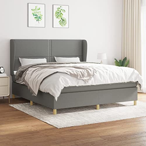 Teenpull Boxspringbett 180x200 cm, Dunkelgrau Stoff, mit Taschenfederkernmatratze, verstellbarem Kopfteil, hautfreundlichem Matratzentopper für erholsamen Schlaf Teenpull Boxspringbett 180x200 cm, Dunkelgrau Stoff, mit Taschenfederkernmatratze, verstellbarem Kopfteil, hautfreundlichem Matratzentopper für erholsamen Schlaf