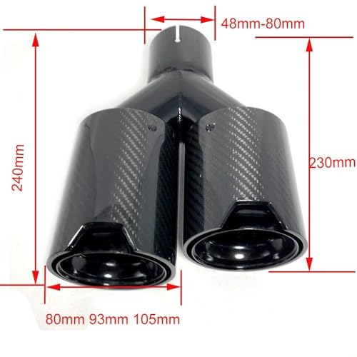 Tubo de escape para coche universal tipo Y con silenciadores de carbono ID 51 7