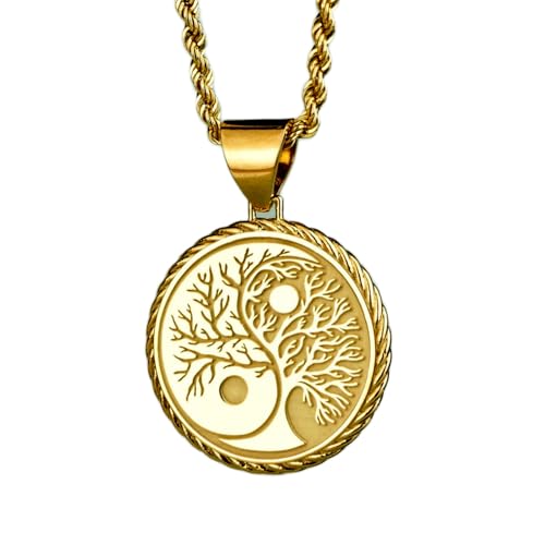 Collier pendentif pièce gravée argent sterling plaqué or LKBEADS